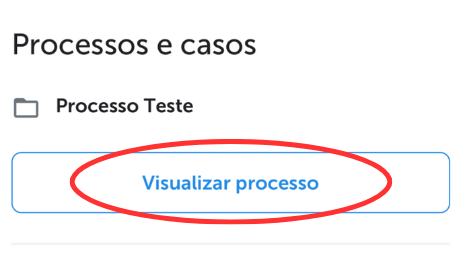Lista de processos com a opção Visualizar processo